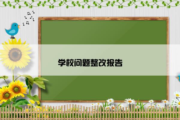 学校问题整改报告