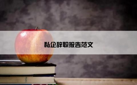私企辞职报告范文