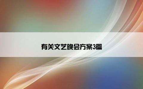 有关文艺晚会方案3篇