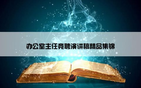 办公室主任竞聘演讲稿精品集锦