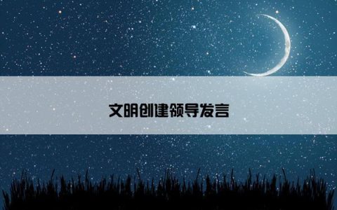 文明创建领导发言