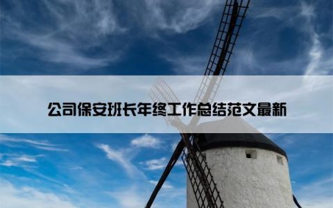 公司保安班长年终工作总结范文最新