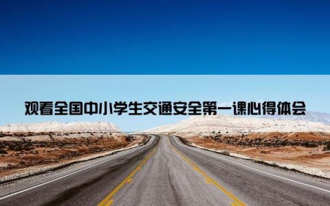 观看全国中小学生交通安全第一课心得体会