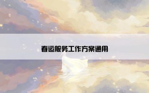 春运服务工作方案通用
