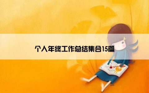 个人年终工作总结集合15篇