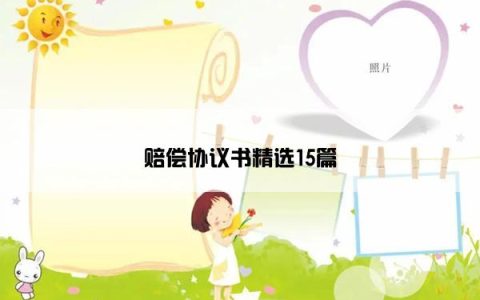 赔偿协议书精选15篇