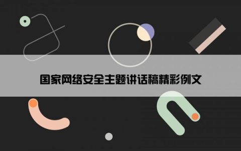 国家网络安全主题讲话稿精彩例文