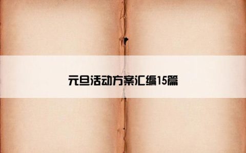 元旦活动方案汇编15篇