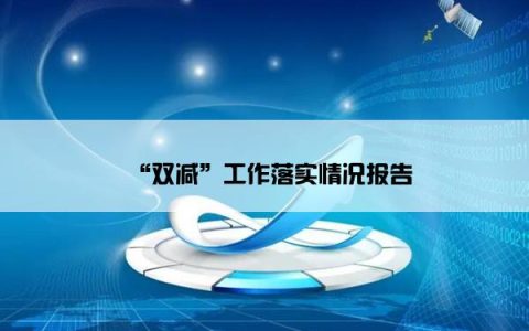 “双减”工作落实情况报告