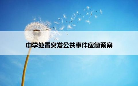 中学处置突发公共事件应急预案