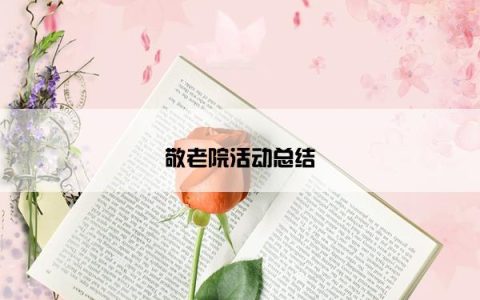 敬老院活动总结