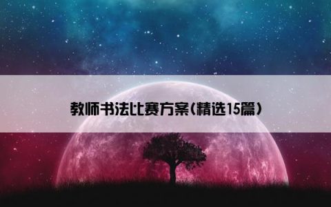 教师书法比赛方案(精选15篇)