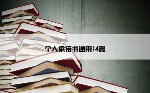个人承诺书通用14篇