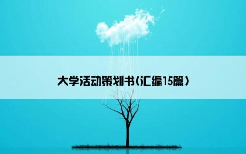 大学活动策划书(汇编15篇)