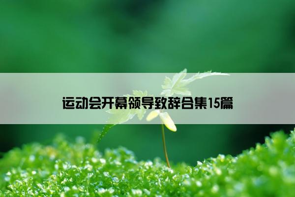 运动会开幕领导致辞合集15篇