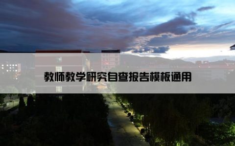 教师教学研究自查报告模板通用