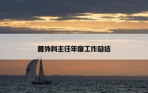 普外科主任年度工作总结