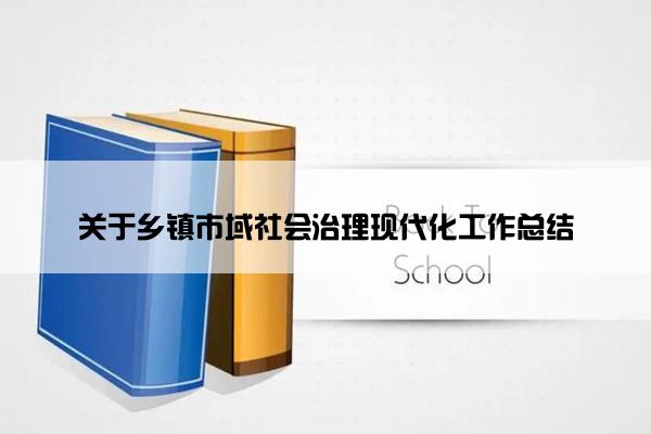 关于乡镇市域社会治理现代化工作总结