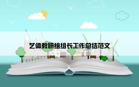 艺体教研组组长工作总结范文