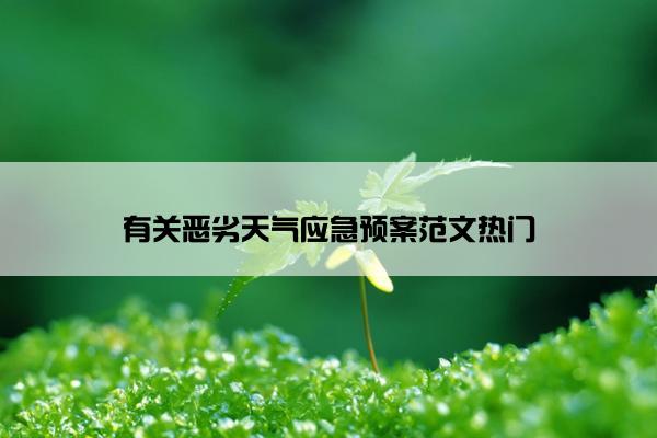 有关恶劣天气应急预案范文热门