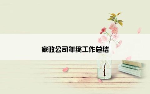 家政公司年终工作总结