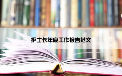 护士长年度工作报告范文