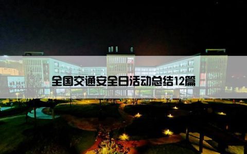 全国交通安全日活动总结12篇