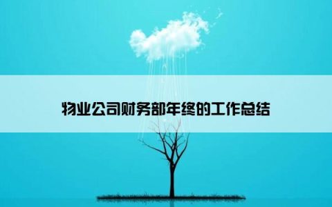 物业公司财务部年终的工作总结