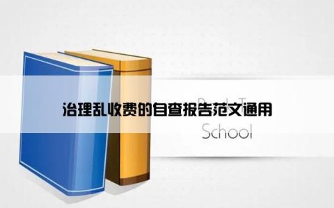 治理乱收费的自查报告范文通用