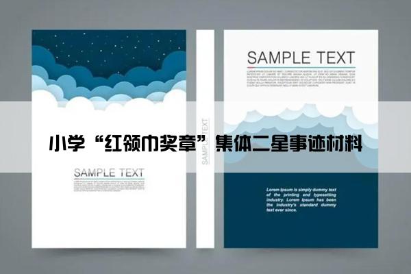 小学“红领巾奖章”集体二星事迹材料