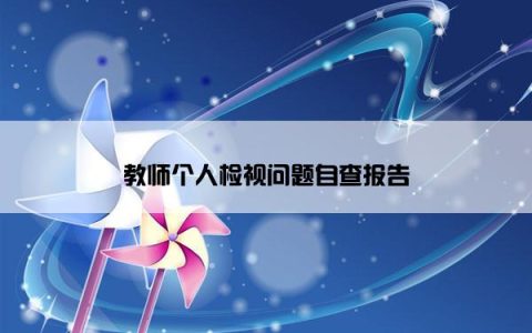 教师个人检视问题自查报告