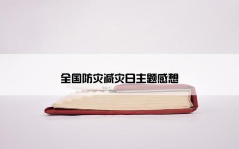 全国防灾减灾日主题感想