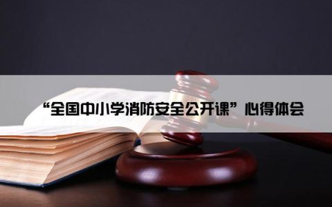 “全国中小学消防安全公开课”心得体会
