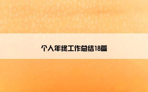个人年终工作总结18篇