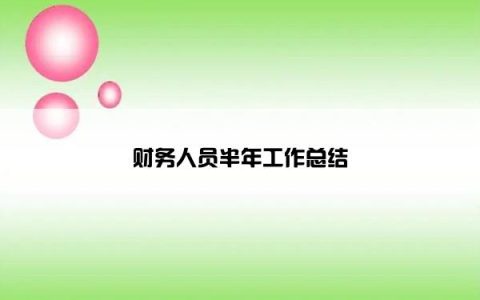 财务人员半年工作总结