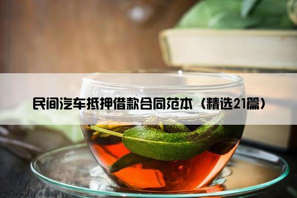 民间汽车抵押借款合同范本（精选21篇）