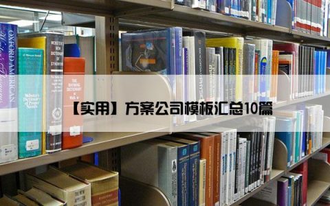 【实用】方案公司模板汇总10篇