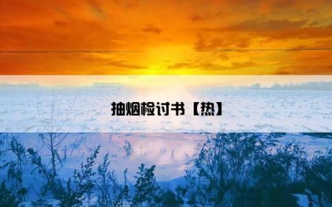 抽烟检讨书【热】