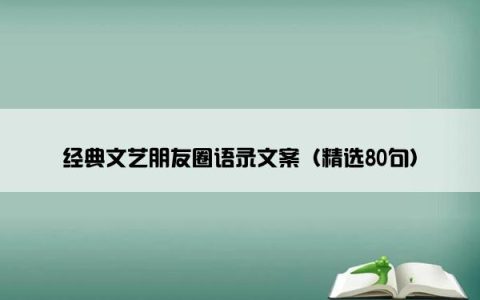 经典文艺朋友圈语录文案（精选80句）