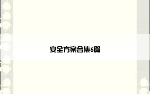 安全方案合集6篇