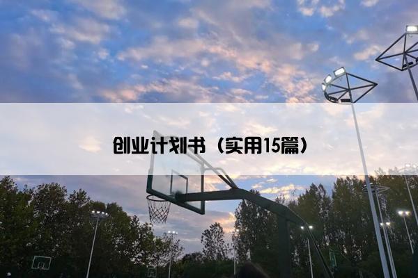 创业计划书（实用15篇）