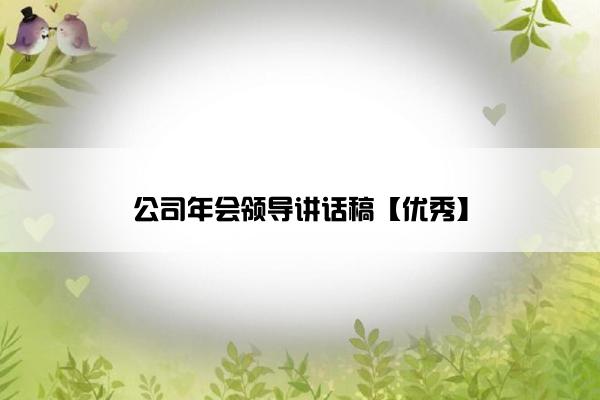 公司年会领导讲话稿【优秀】