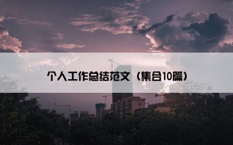 个人工作总结范文（集合10篇）