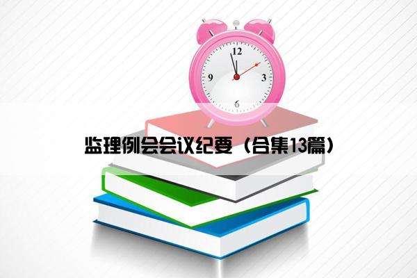 监理例会会议纪要（合集13篇）