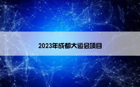 2023年成都大运会项目