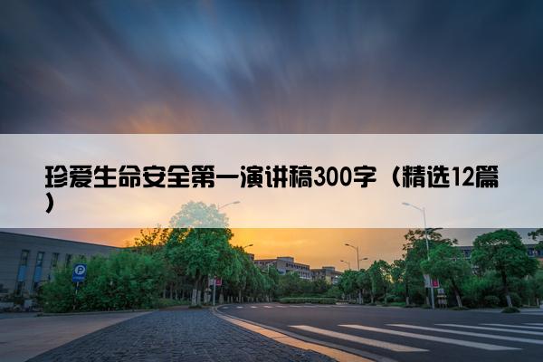 珍爱生命安全第一演讲稿300字（精选12篇）