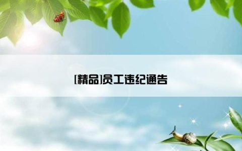 [精品]员工违纪通告