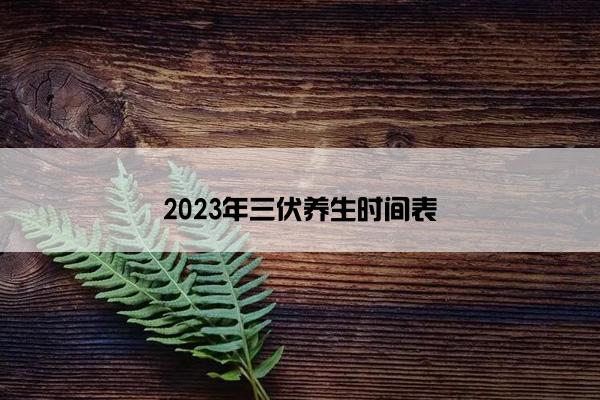 2023年三伏养生时间表