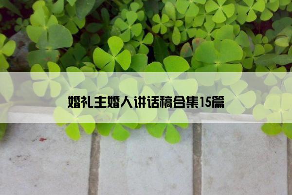 婚礼主婚人讲话稿合集15篇