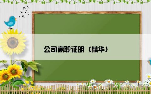 公司离职证明（精华）